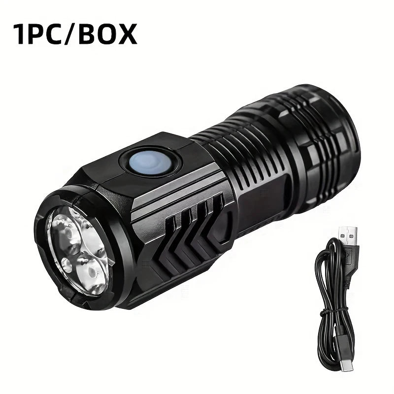 New Ultra Powerful Flashlight 3 Core LED Mini Tactical Flashlight USB Rechargeable High Power LED Torch With Magnet Hand Lamp