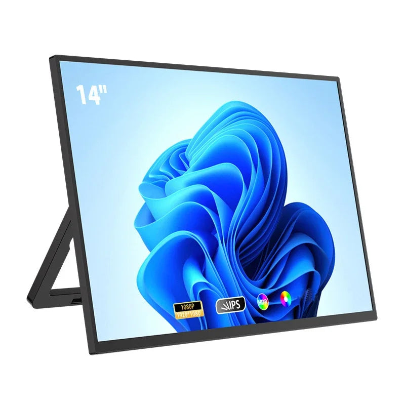 14 Inch 1920*1080 Portable Monitor 400cd/M² 60HZ 16: 10 For Laptop XBox PS4 / 5 Switch Cell Phone Computer Extension Office