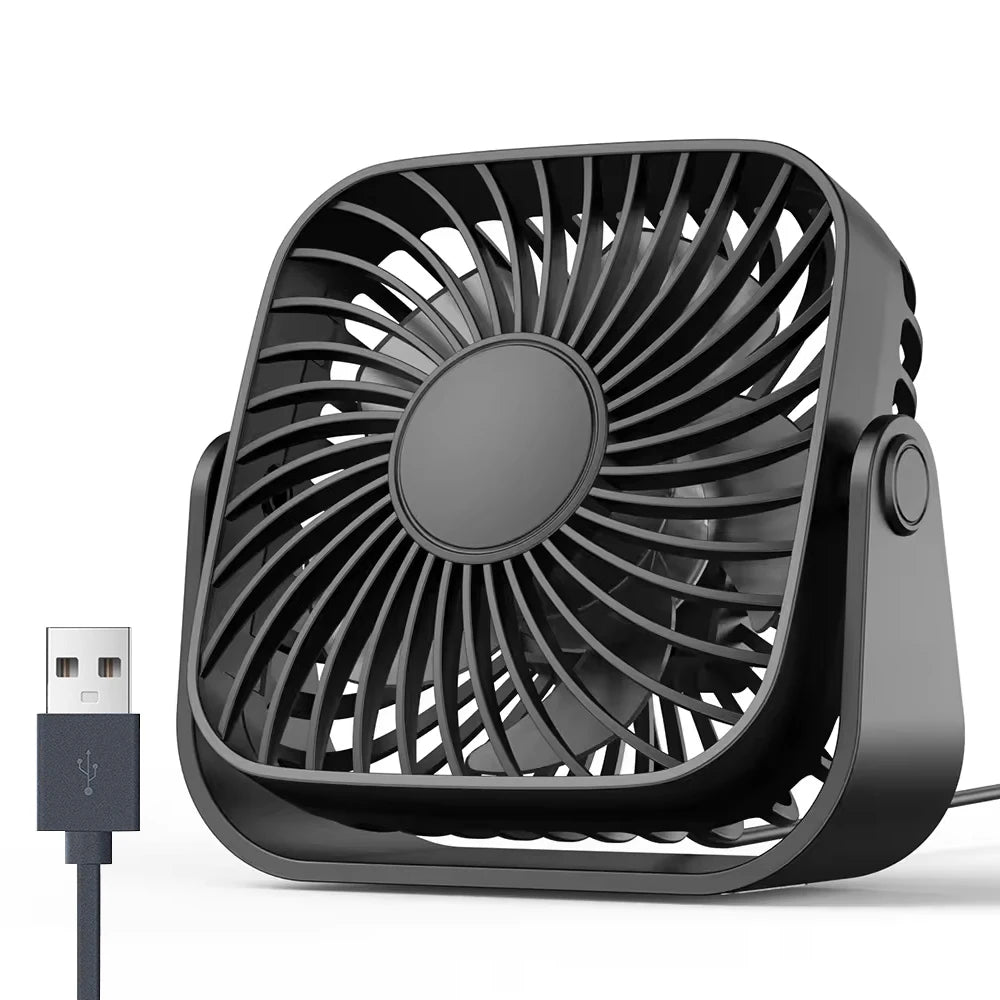 4Inch USB Mini Desk Fan,3 Speeds Quiet Portable Desktop Table Fan,360°Adjustment Personal Small Fan for Bedroom Home Offic