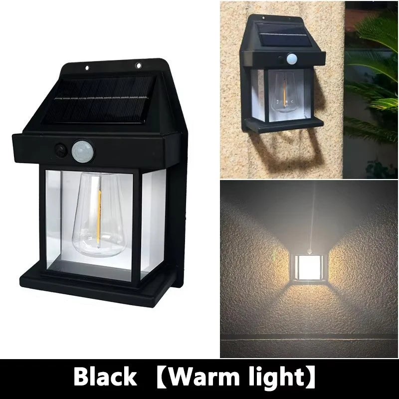 Outdoor Solar Wall Lamp Waterproof Tungsten Filament Lamp Induction Lamp Household Garden Wall Light Villa Lighting Night Light