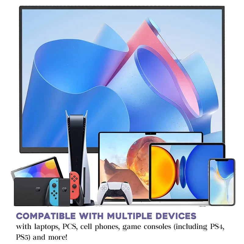 14 Inch 1920*1080 Portable Monitor 400cd/M² 60HZ 16: 10 For Laptop XBox PS4 / 5 Switch Cell Phone Computer Extension Office