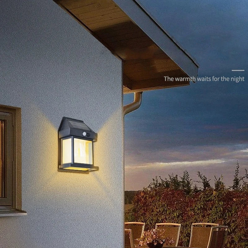 Outdoor Solar Tungsten Wall Light with Motion Sensor IP65 Waterproof LED Safety Light for Patio Outdoor Deck Porch Barn Balcony