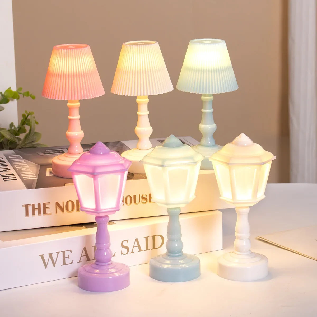 Photography Atmosphere Geometric Flower Bud Button Battery LED Table Lamps Desk Touch Night Light Simple Modern Decoration