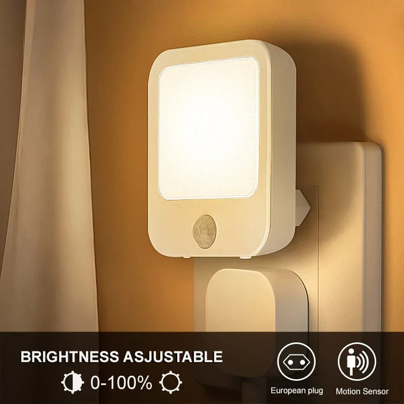 Photography Atmosphere Night Light Motion Sensor With LED Light EU/US Plug Lamps Children'S Night Light Wireless Night Lamp